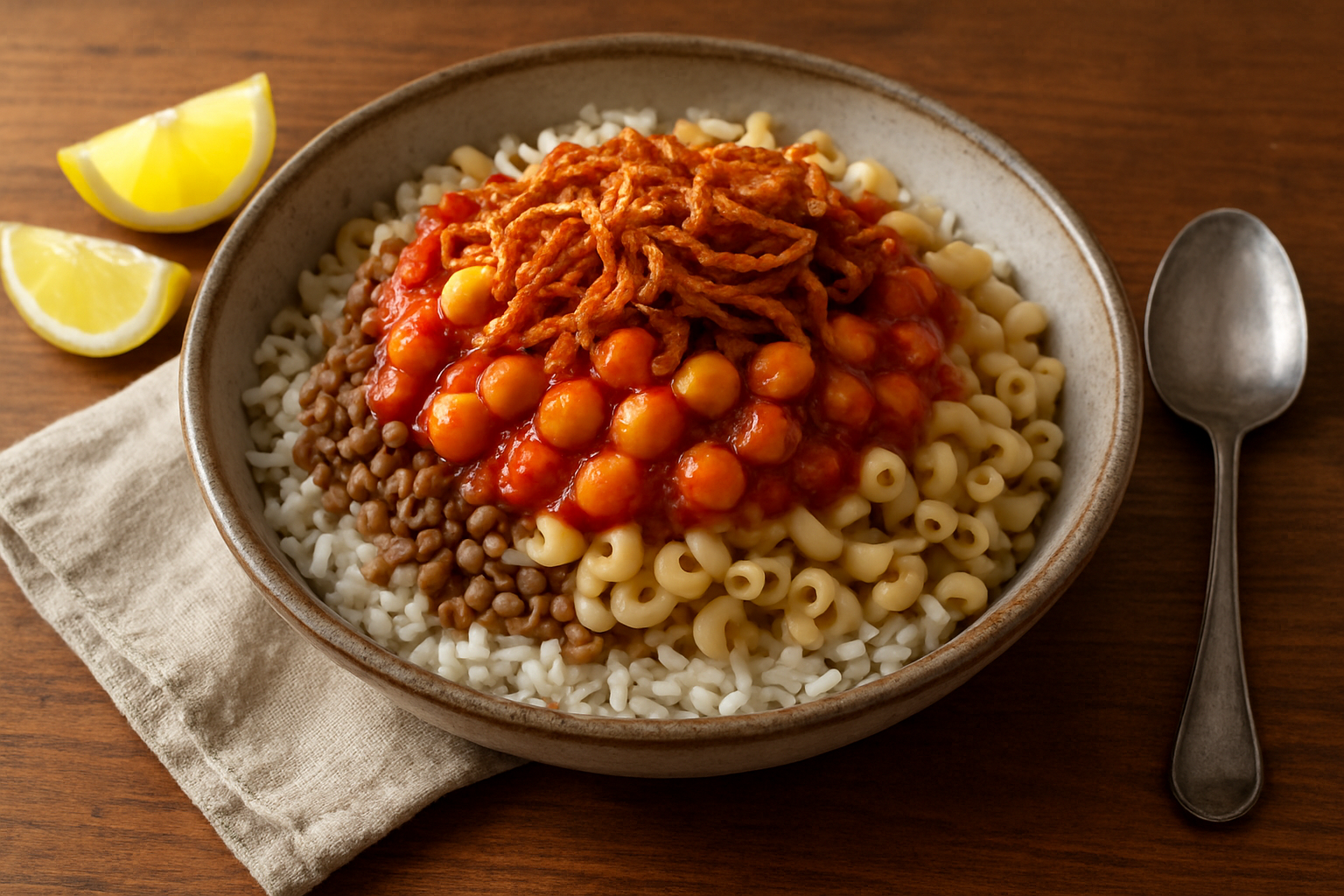 easy egyptian koshari recipe: Hearty Lentil and Rice Street Food for Family Meals