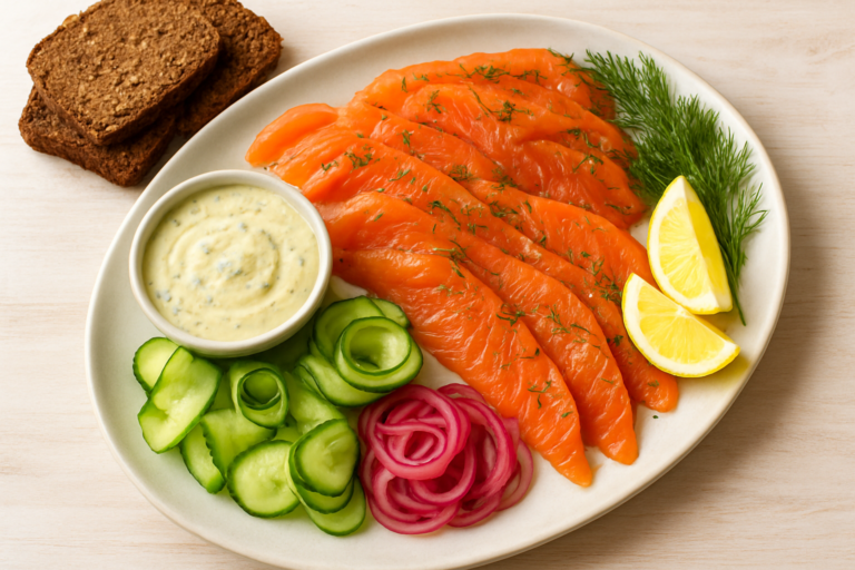 easy gravlax recipe: Quick Scandinavian Cured Salmon with Dill Mustard Sauce