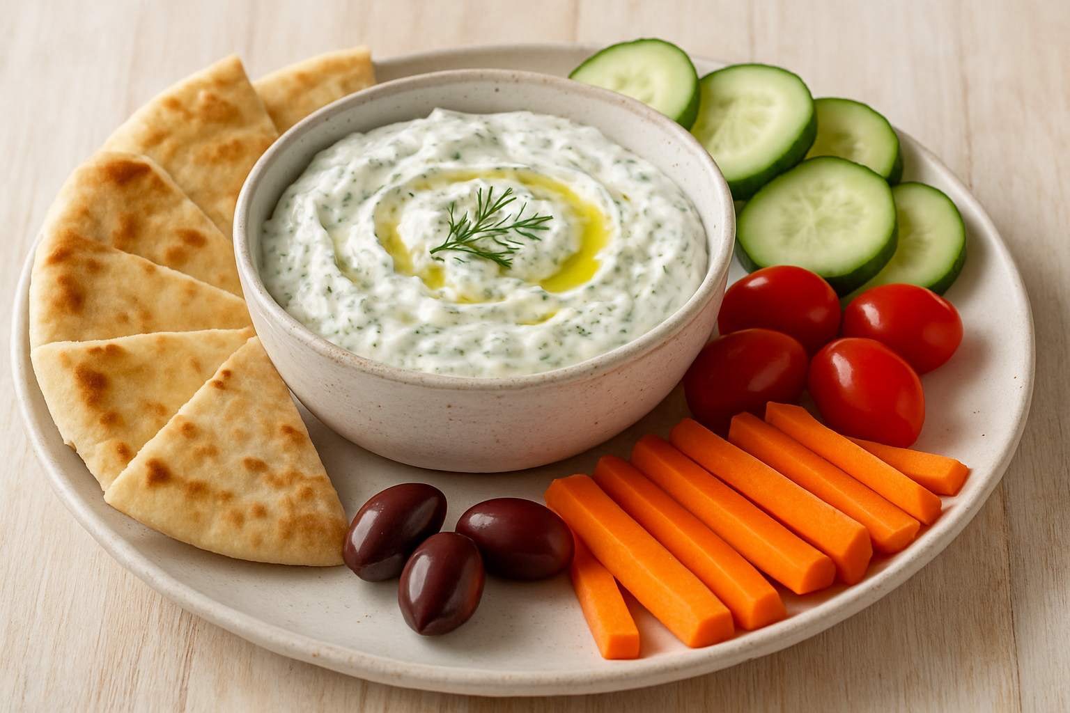 easy greek tzatziki sauce recipe: Simple Pita Bread Snack