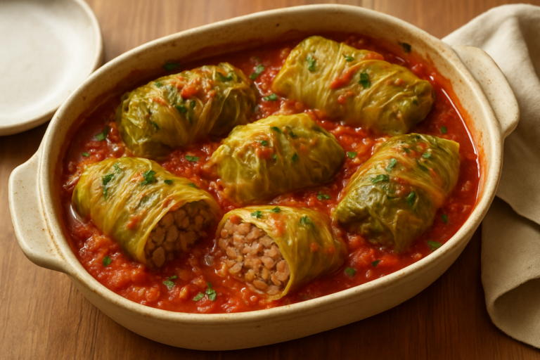 easy hungarian stuffed cabbage rolls recipe with Ground Beef and Rice