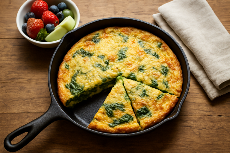 easy italian spinach frittata recipe for a Quick Family Breakfast
