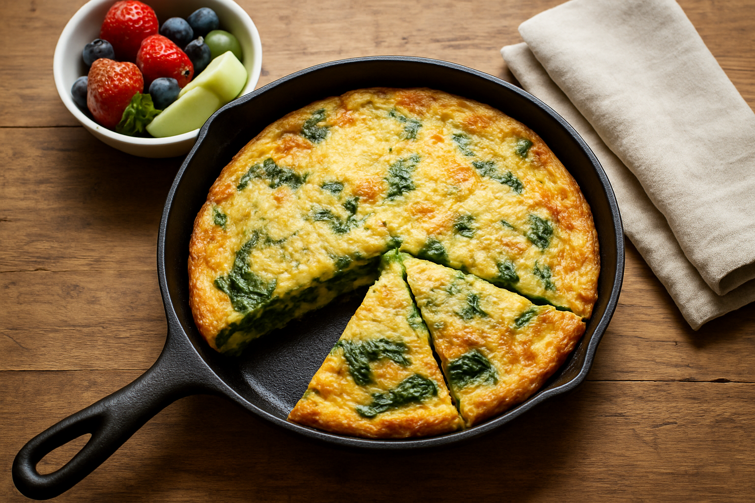 easy italian spinach frittata recipe for a Quick Family Breakfast