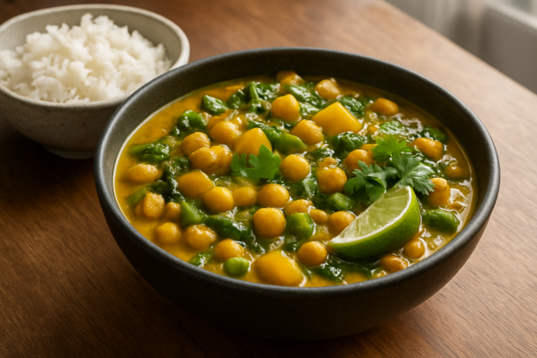 easy jamaican curry chickpea stew recipe for Busy Vegan Families