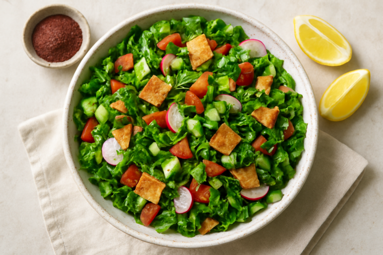 Easy Lebanese Fattoush Salad Recipe with Bright Sumac Dressing