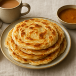 Easy Malaysian roti canai recipe with flaky layered flatbread