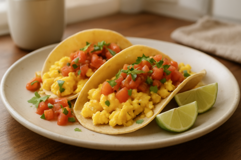 Easy Mexican Breakfast Tacos Recipe: Quick Scrambled Egg Tacos with Salsa