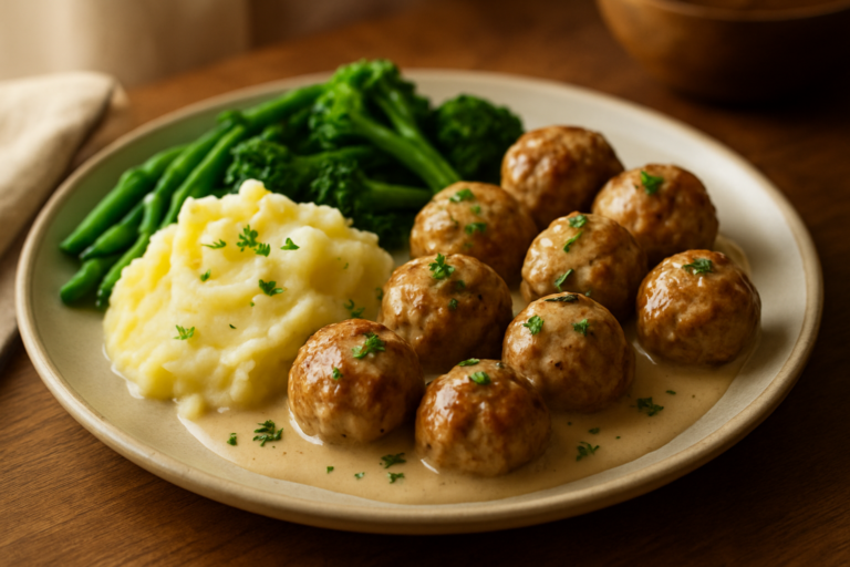 Simple Swedish Meatballs with Cream Sauce for Family Dinner