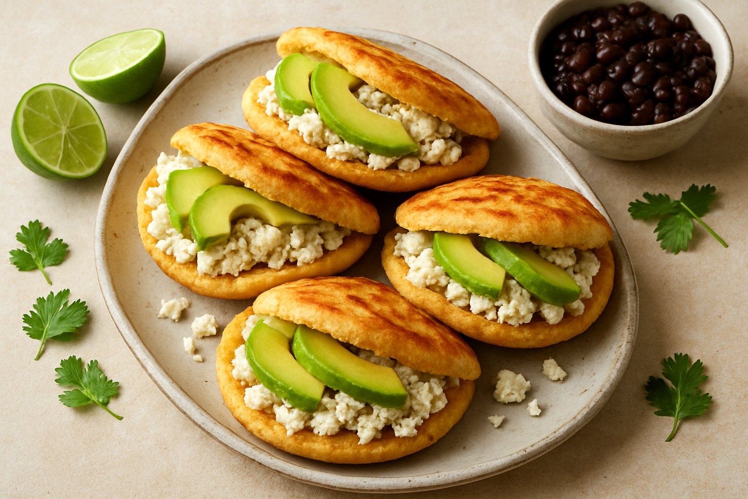 easy venezuelan arepas recipe: Cheese and Avocado Arepas