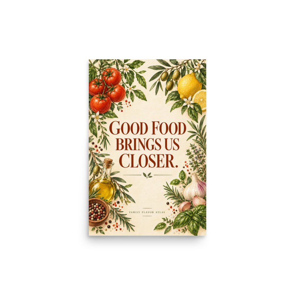 Good Food Brings Us Closer Kitchen Wall Art Poster - Image 3