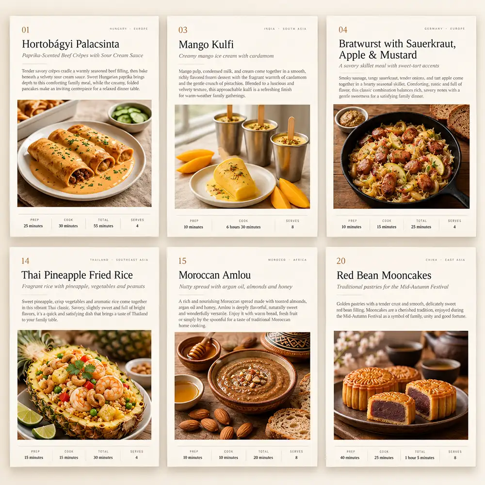 20 approachable international recipes from 14 countries