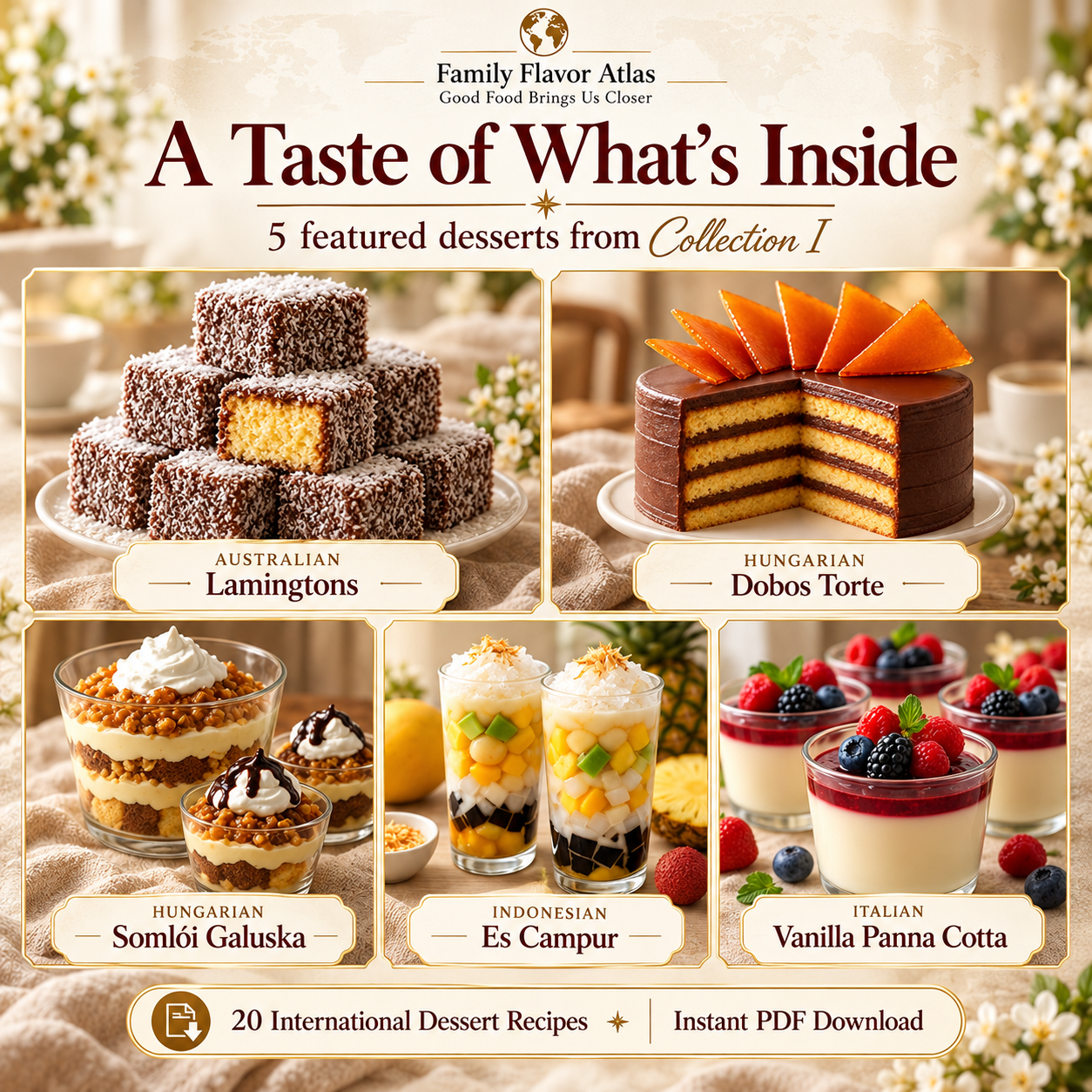 20 international dessert recipes from 12 countries