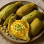 Easy Argentinian humita recipe in corn husks with creamy sweet corn and cheese filling