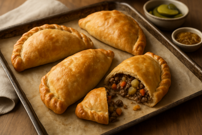 Easy British Cornish Pasty Recipe with Ground Beef and Vegetables
