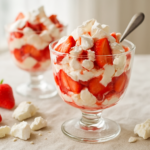 Easy British Eton Mess recipe with strawberries and meringue