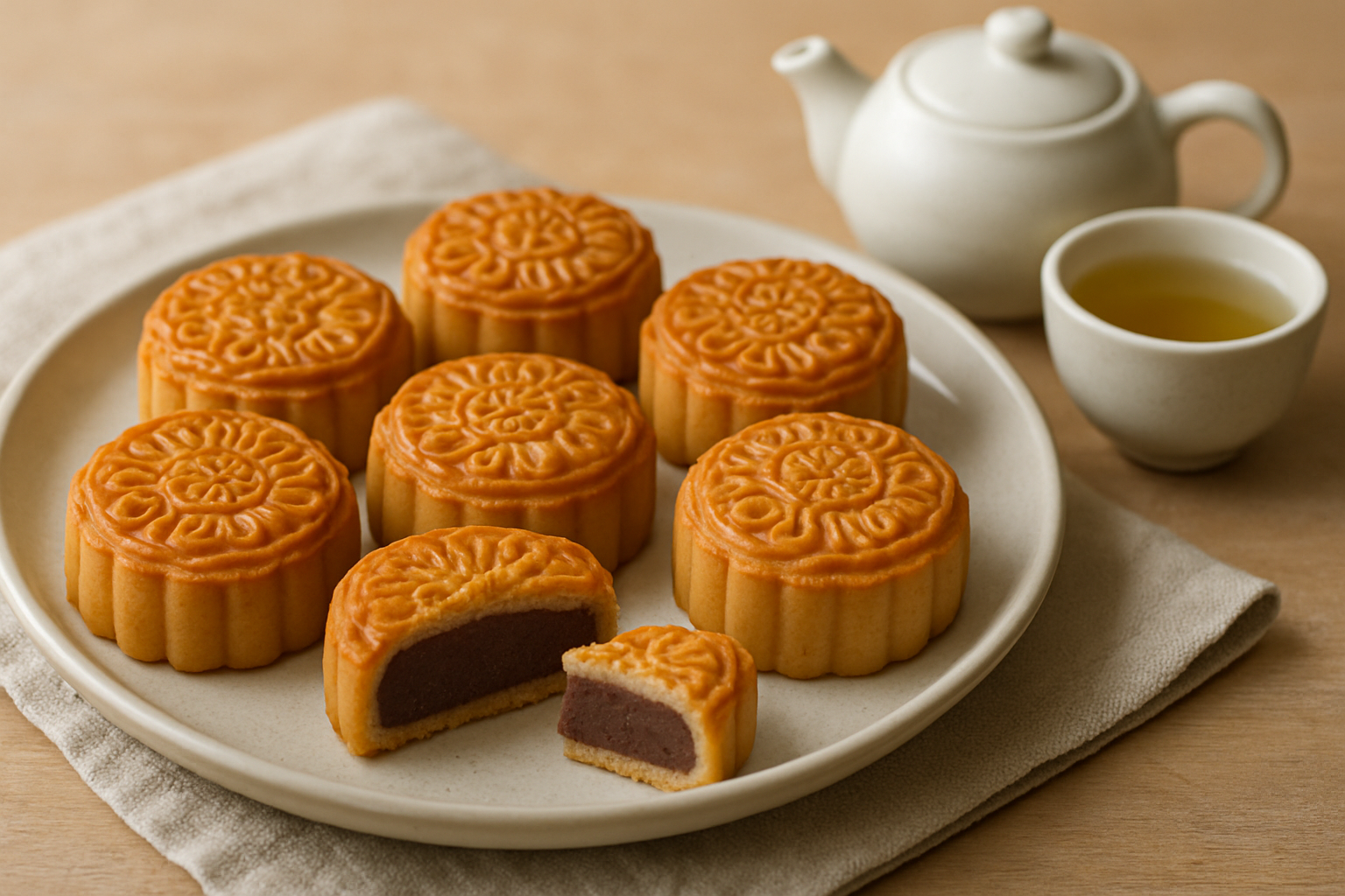 Easy Chinese Red Bean Mooncakes Recipe for Beginner Bakers