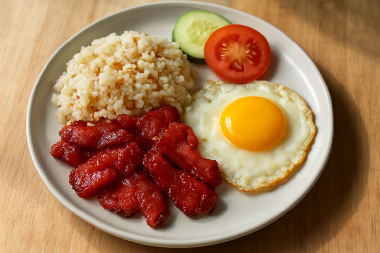 Easy Filipino Tocino Breakfast Recipe with Garlic Rice and Egg