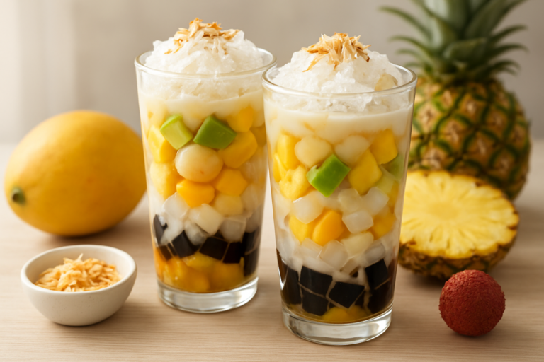 Es Campur recipe, Indonesian mixed ice fruit dessert