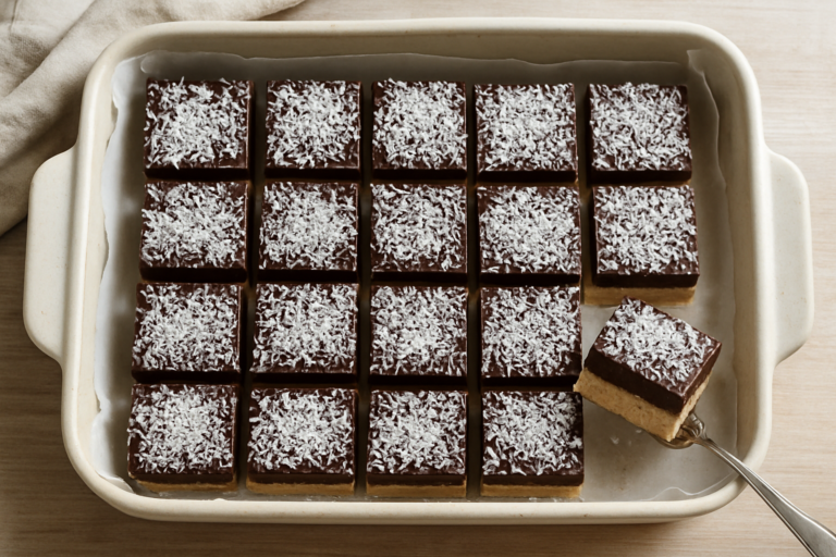 Easy No Bake Australian Lamington Dessert: Coconut Squares for Beginners