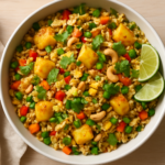 Easy Thai pineapple fried rice recipe with vegetables and pineapple