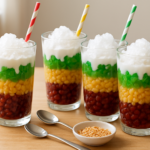 Easy Vietnamese che ba mau recipe with colorful dessert layers