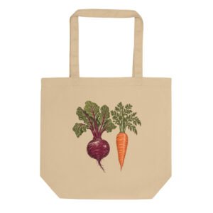 Garden Roots Organic Cotton Tote Bag – Beet & Carrot Botanical Design