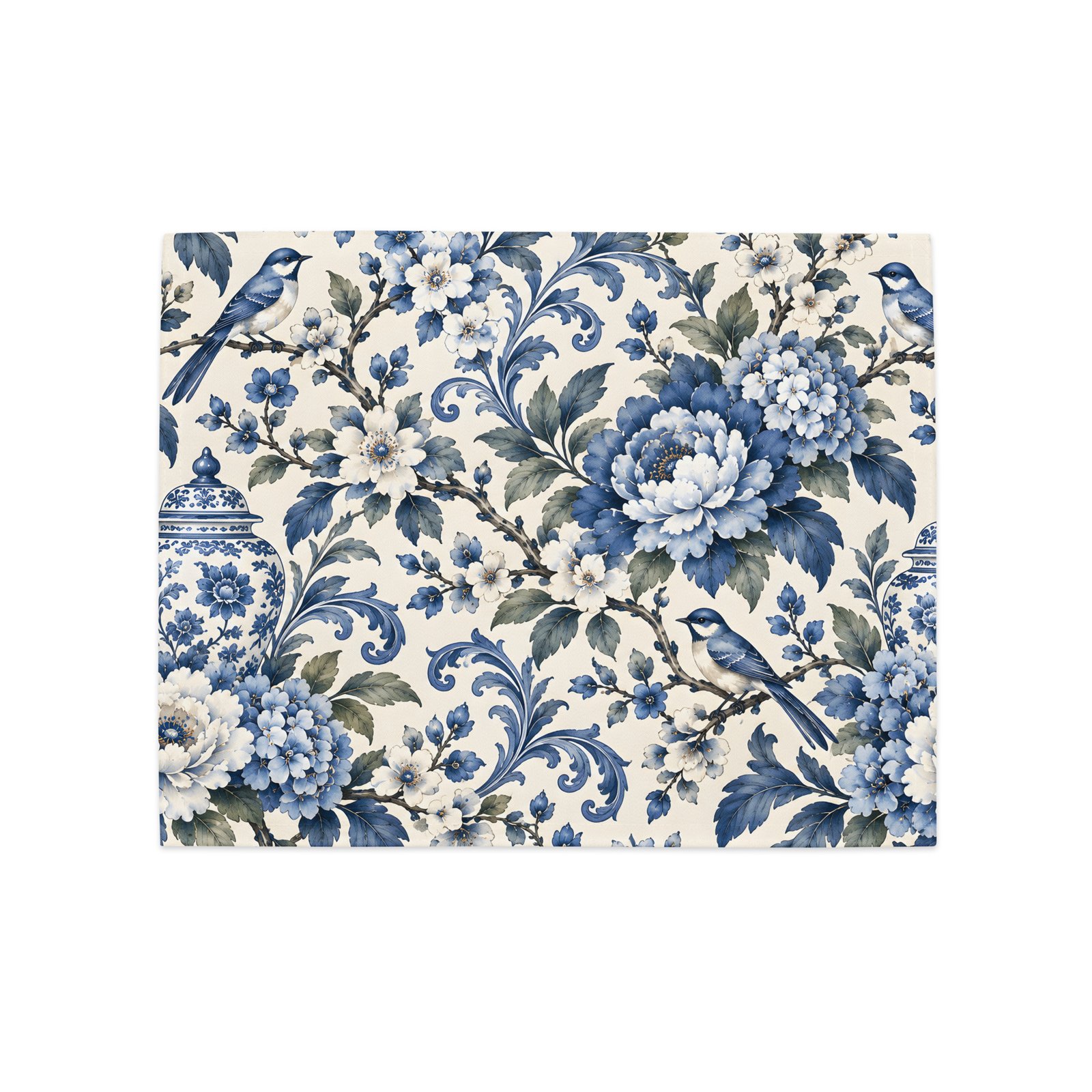 Blue Chinoiserie Floral Bird Placemats – Set of 4 - Image 7