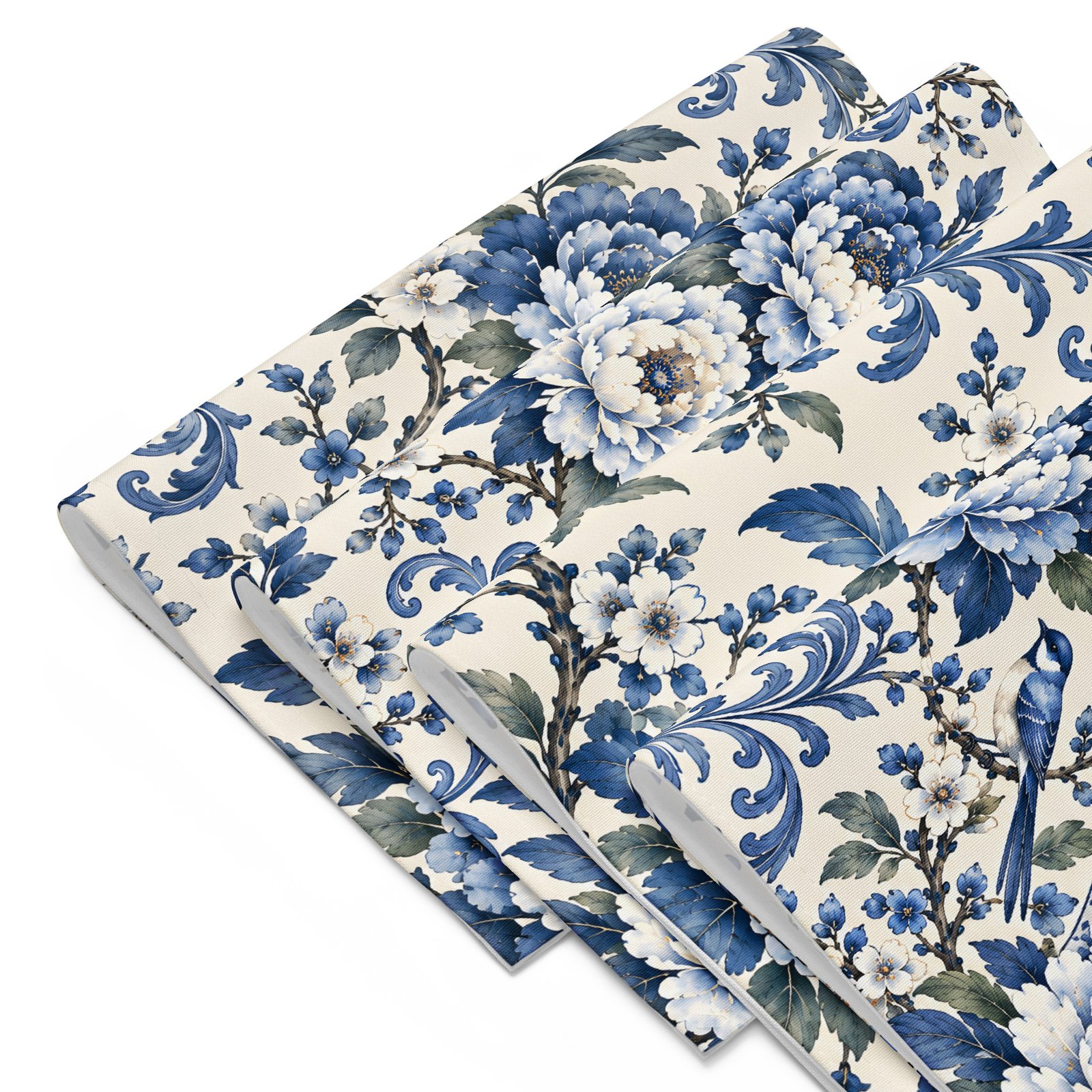 Blue Chinoiserie Floral Bird Placemats – Set of 4 - Image 6