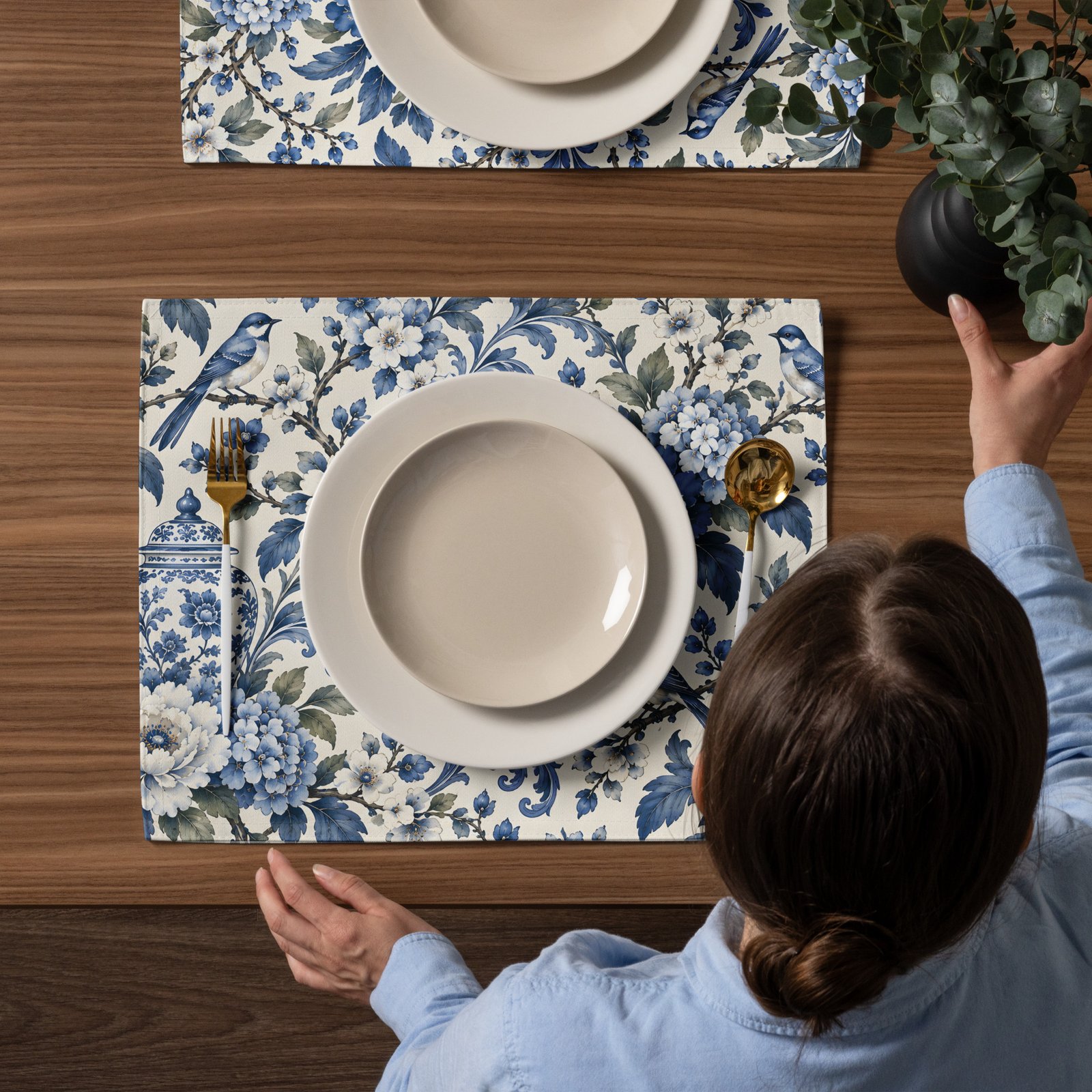 Blue Chinoiserie placemats set of 4
